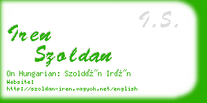 iren szoldan business card